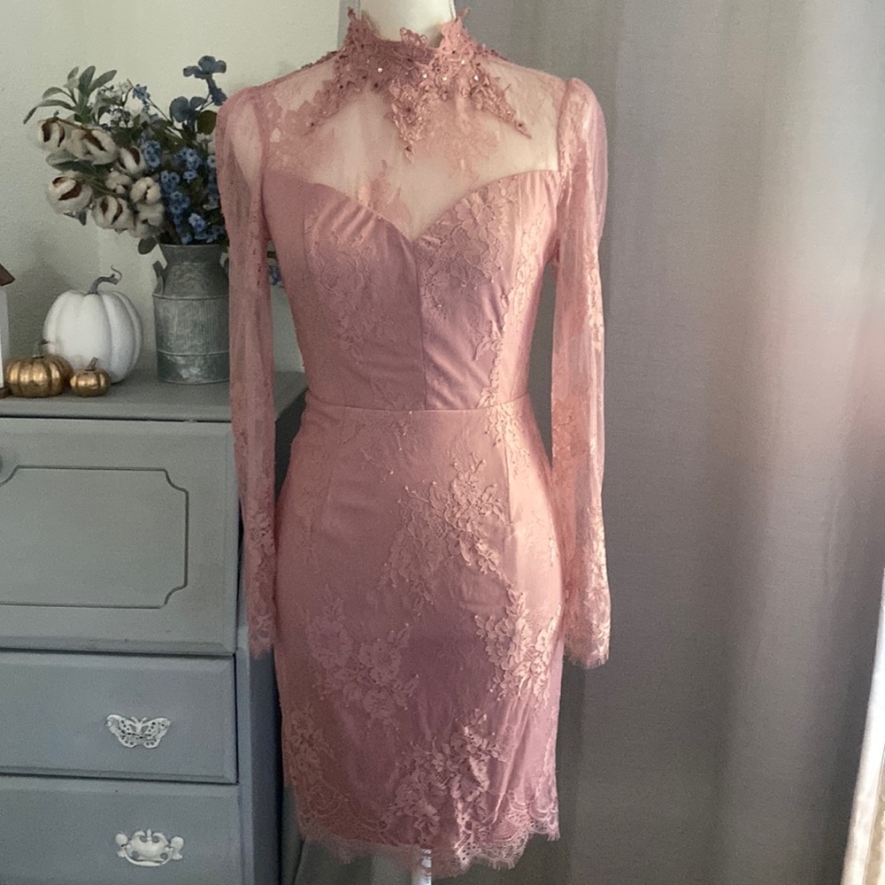 Pink lace dress